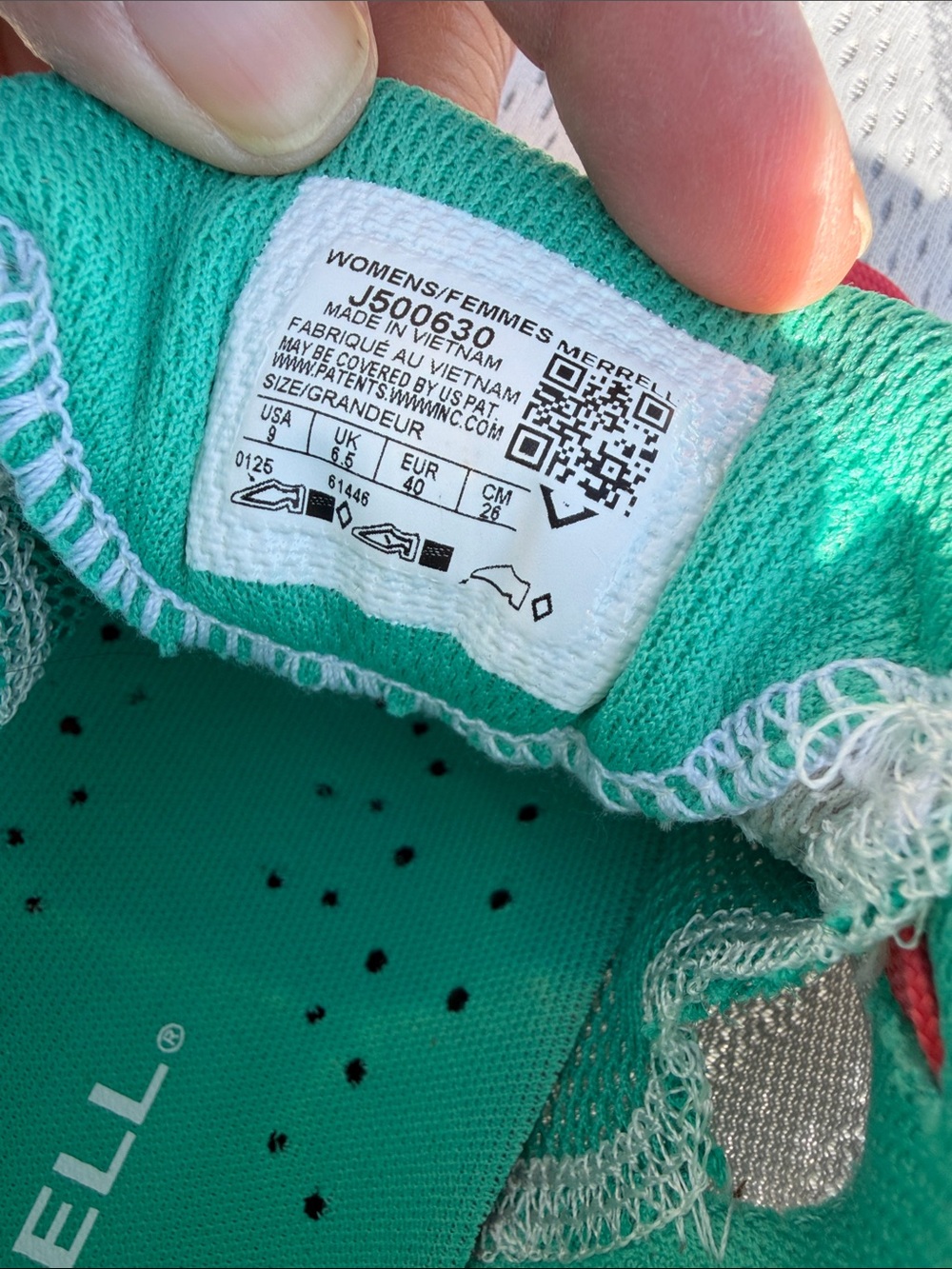Merrell White Turquoise Coral Athletic Sneakers - Picture 3 of 5